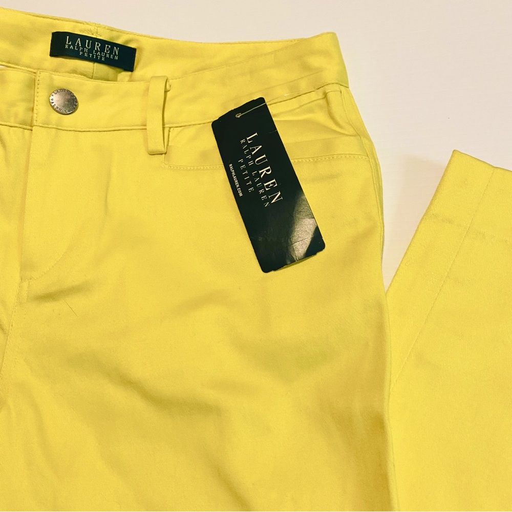 NEW! RALPH LAUREN Canary Buttercup Yellow PETITE PANTS Cute Happy NWT SIZE 2P